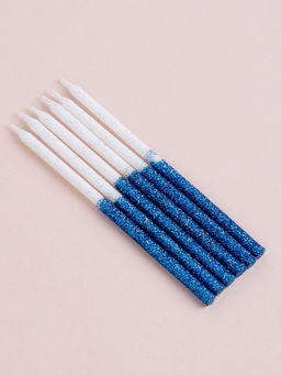 Цена за 2 шт. Свечи для торта Блестящее сияние, 6 шт, белые с голубым - Страна карнавалия фото 4