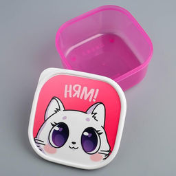 Цена за 2 шт. Ланч - бокс квадратный «Котик», 700 мл