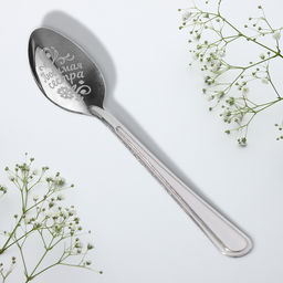 Цена за 3 шт. Ложка чайная с гравировкой Любимой сестре, h=14 см