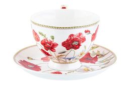 Чайн. пара 2 пр. 300 мл 12,5*9,5*7 см Маки на ножке, NEW BONE CHINA - Elan gallery фото 6