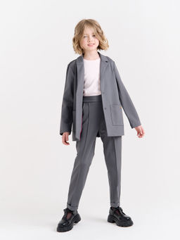 Брюки зауженные Серые для девочки 7+