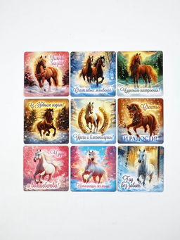 Магниты новогодние «Лошадь», 7×7 см, набор 36 шт., полимер