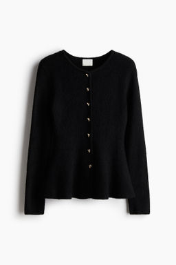 C?rdigan en punto de canal? con peplum