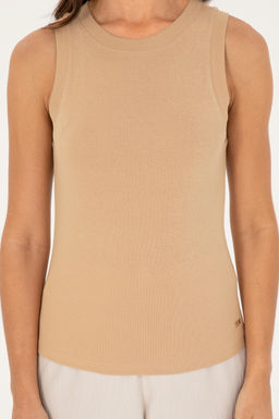 U. S. Polo Assn / Женская футболка без рукавов светло-коричневого цвета с круглым вырезом - U.s. polo assn фото 13