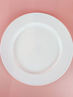 Тарелка обеденная Lavenir HoReCa "Stripes" 25 см, 10" OUSP100 WHITE стеклокерамика 106339