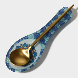 Цена за 2 шт. Подставка под ложку Доляна «Анха», 21.5×7.7 см, стекло, голубая