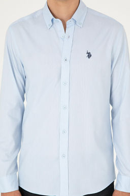 Мужская голубая базовая рубашка с длинным рукавом Неожиданная скидка в корзине - U.s. polo assn фото 6