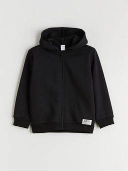 Kap??onlu Erkek ?ocuk Fermuarl? Sweatshirt