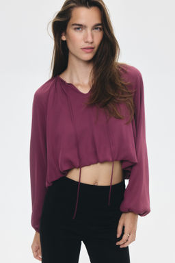 Blusa con bajo burbuja - H&m фото 2