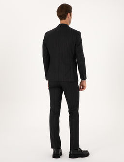 Antrasit Slim Fit %100 Y_n _izgili Tak_m Elbise