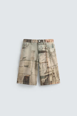 BERMUDA BAGGY FIT ESTAMPADO ABSTRACTO / Multicolor - Zara фото 6