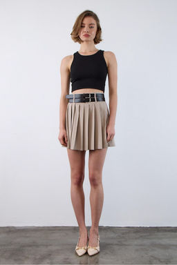 Tas Cift Kemerli Piliseli Mini Dokuma Etek TWOAW26ET00072 - Trendyolmilla фото 3