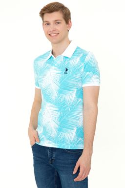 U. S. Polo Assn Мужская бирюзовая футболка с воротником-поло - U.s. polo assn фото 3