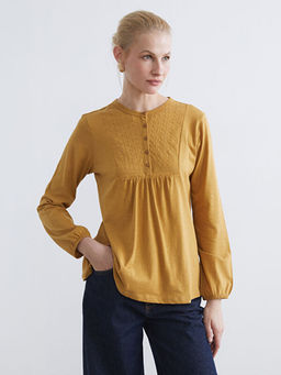 Bisiklet Yaka Nak??l? Bluz