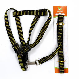 Комплект амуниции рельефный, поводок 120 х 1,5 см, ОГ 36-49 см, жёлто-чёрный - Пижон фото 7