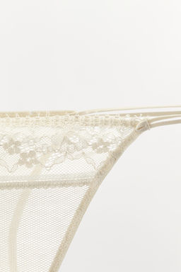 TANGA ENCAJE / Crudo / Beige - Zara фото 7