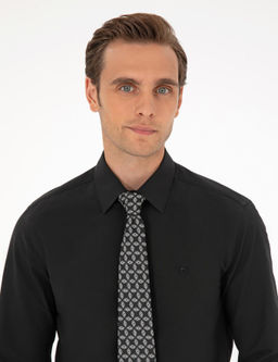 Siyah Slim Fit Uzun Kollu Basic G_mlek
