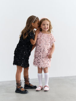 Платье с перьями "Уголь"