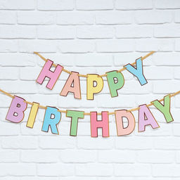 Гирлянда на ленте «HAPPY BIRTHDAY», длина 250 см