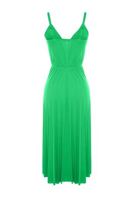 TRENDYOLMILLA Siyah Belden Ac?lanMidi Kruvaze Piliseli Ayarlanabilir Ask?l? Esnek Orme Elbise TWOSS20EL2729  фото 16