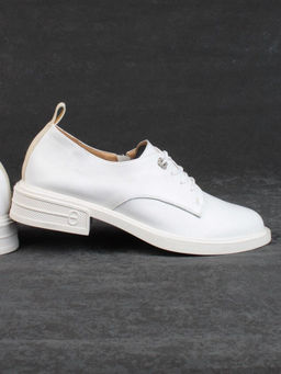 03-HP9962B WHITE Полуботинки женские (натуральная кожа)