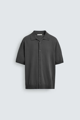 CAMISA PUNTO ALGOD?N / Gris oscuro - Zara фото 8