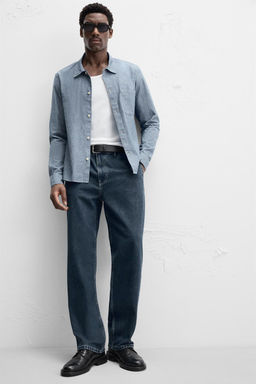 STRAIGHT-LEG CHINO JEANS - Zara фото 6