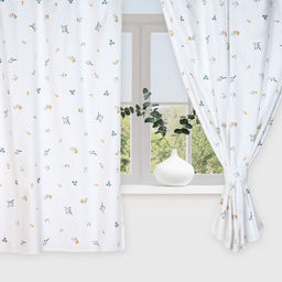 Шторы для кухни с подхватами Этель «Полевые цветочки», 150×180 см - 2 шт., рогожка 176 г/м²