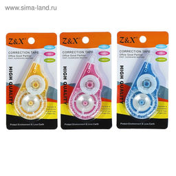 Цена за 3 шт. Корректор-лента 10 м × 5 мм, блистер, европодвес, корпус МИКС