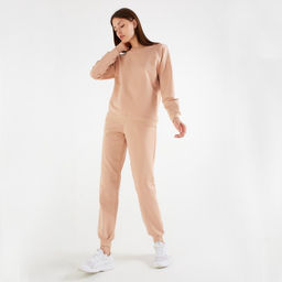 Костюм спортивный женский: свитшот, брюки, MINAKU: Casual Collection, размер 42, бежевый