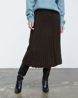 Юбка из пуха яка 07066 темно-коричневая