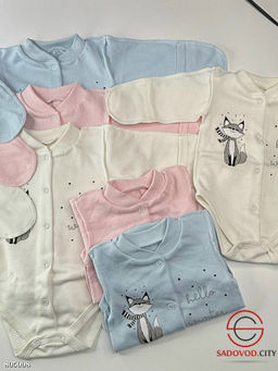 Боди с длинными рукавами для новорождённых 1 шт