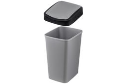 Ведро для мусора с подвижной крышкой 35 л 36*28*51 см Тандем сер.металлик/черный (модель 843558) - Elan gallery фото 3
