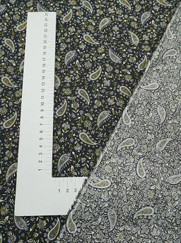 Импорт. хлопок Восточный бутон цв.черный, ш.1.5м, хлопок-100%, 100гр/м.кв - Купава фото 4