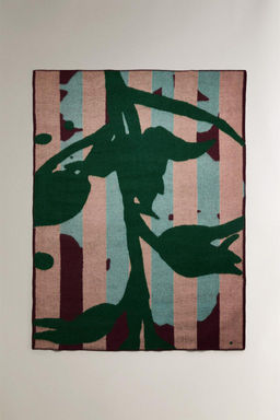 STRIPED BRANCH WOOL BLEND THROW X COLLAGERIE