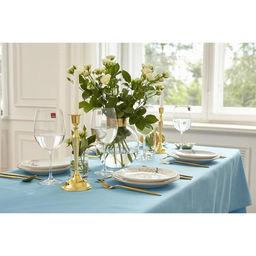 Скатерть Этель Cozy 150*220 +/-3см, цв.серо-синий, пл. 192 г/м2, хл с ВГМО  фото 7