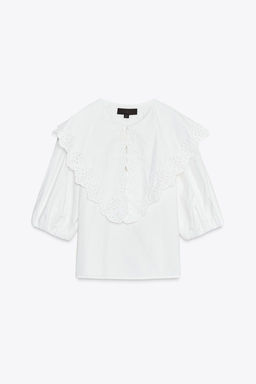 POPLIN SHIRT WITH PETER PAN COLLAR - Zara фото 5