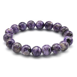 Браслет женский из чароита шарик 11мм, 16см, 33,2г