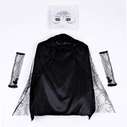 Карнавальный набор «Мадам паутина», плащ, перчатки, стразы