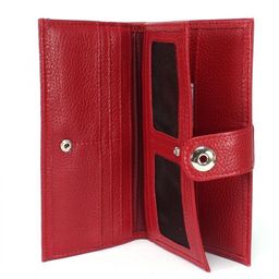 Портмоне женское Croco-ПР-971 с хлястиком натуральная кожа 4 отд, 17 карм, красный флотер (113) 239657  фото 3