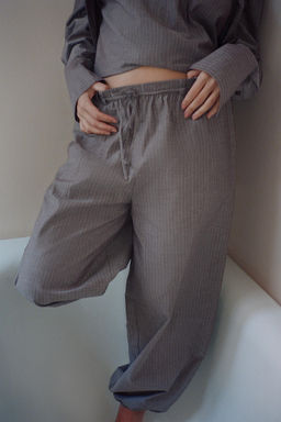 PANTAL?N RAYAS BOMBACHO CINTUR?N / Gris - Zara фото 3