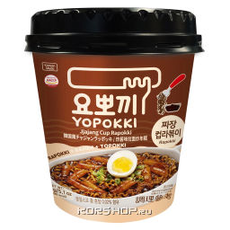 Рисовые клецки с лапшой (рапокки) в соусе Чачжан Jjajang Yopokki, Корея, 145 гРаспродажа