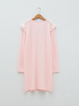 Bisiklet Yaka Sa? ?rg?s? Desenli Uzun Kollu K?z ?ocuk Triko Elbise - Waikiki фото 2