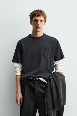 CAMISETA BOLSILLO AARON LEVINE X ZARA / Marino  фото 2