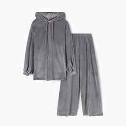 Костюм женский (толстовка, брюки) KAFTAN Plushy, размер 48-50, серый