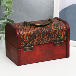 Шкатулка для украшений «Сундучок. Цветочный узор», дерево, 10×15×10.5 см