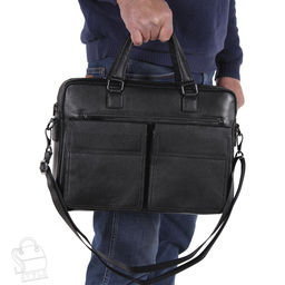 Портфель мужской кожаный 8212-8QH black Heanbag  в Новосибирске