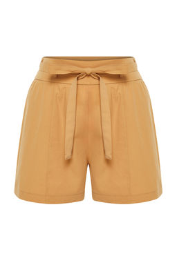 Hardal Baglama Detayl? Pamuklu Dokuma Sort TWOSS24SR00065