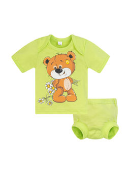 Комплект детский салатовый мишка с ромашками 706п (92, 56)