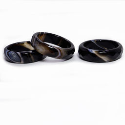 Кольцо из камня Черный агат дарует защиту от всех видов сглаза и порчи размер микс